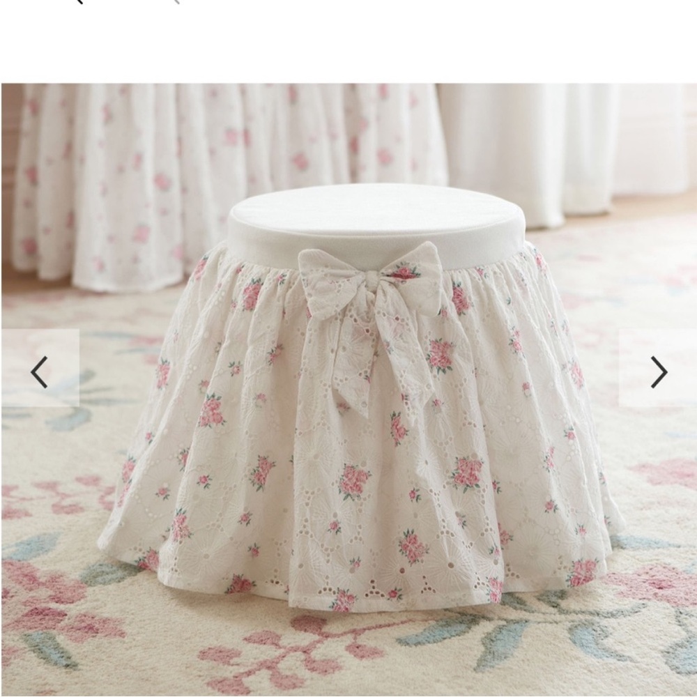 NWT Pottery Barn Kids Vanity Stool Cover -LoveShackFancy